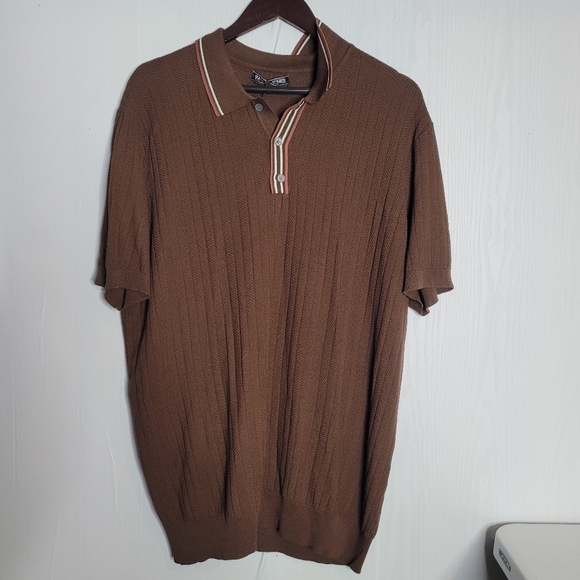 PJ PAUL JONES Mens Knitted Polo Shirts Short Sleeve Textured Pullover Golf Polo - Picture 5 of 16